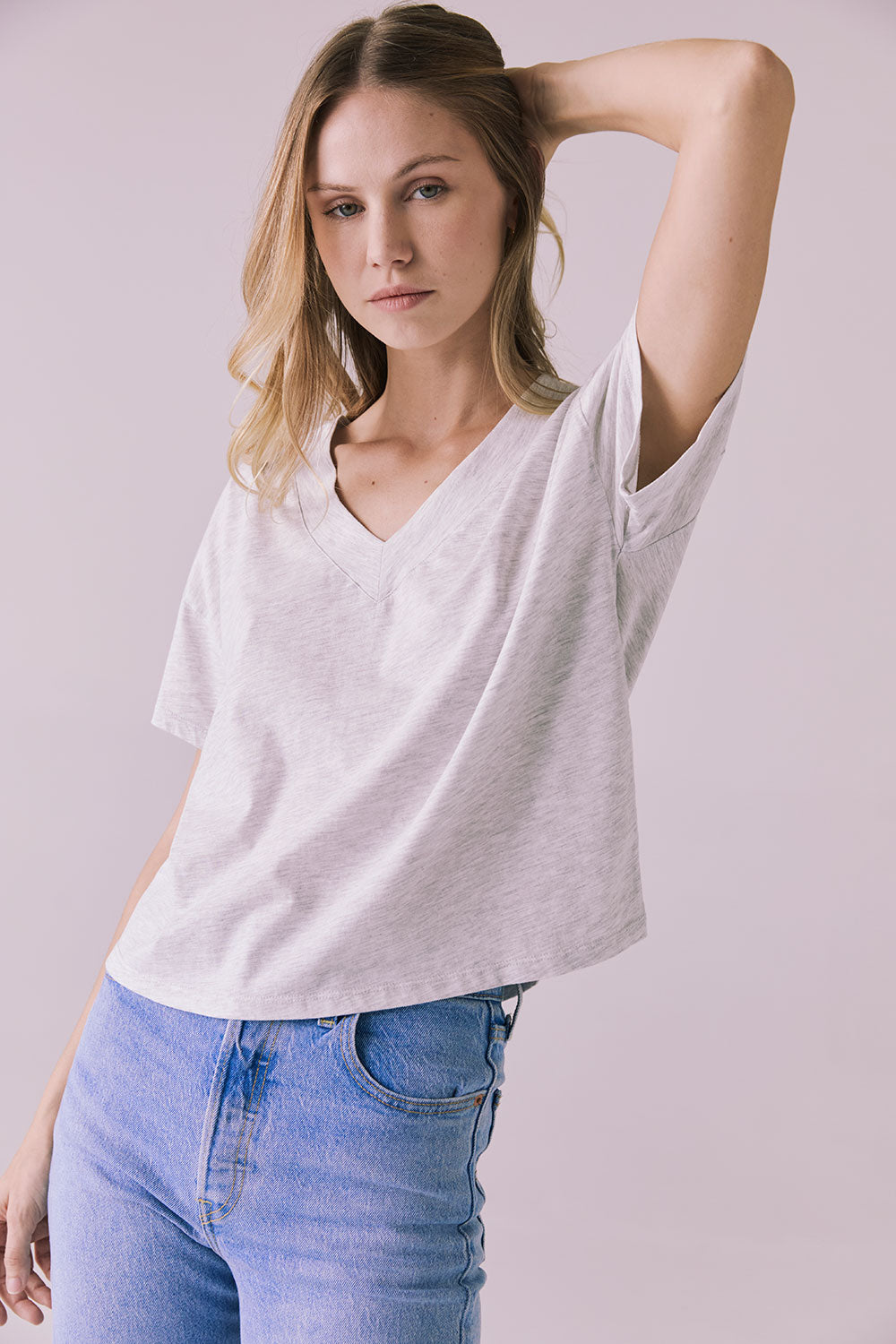 Mazzy Light Heather Grey Tee Womens chaserbrand