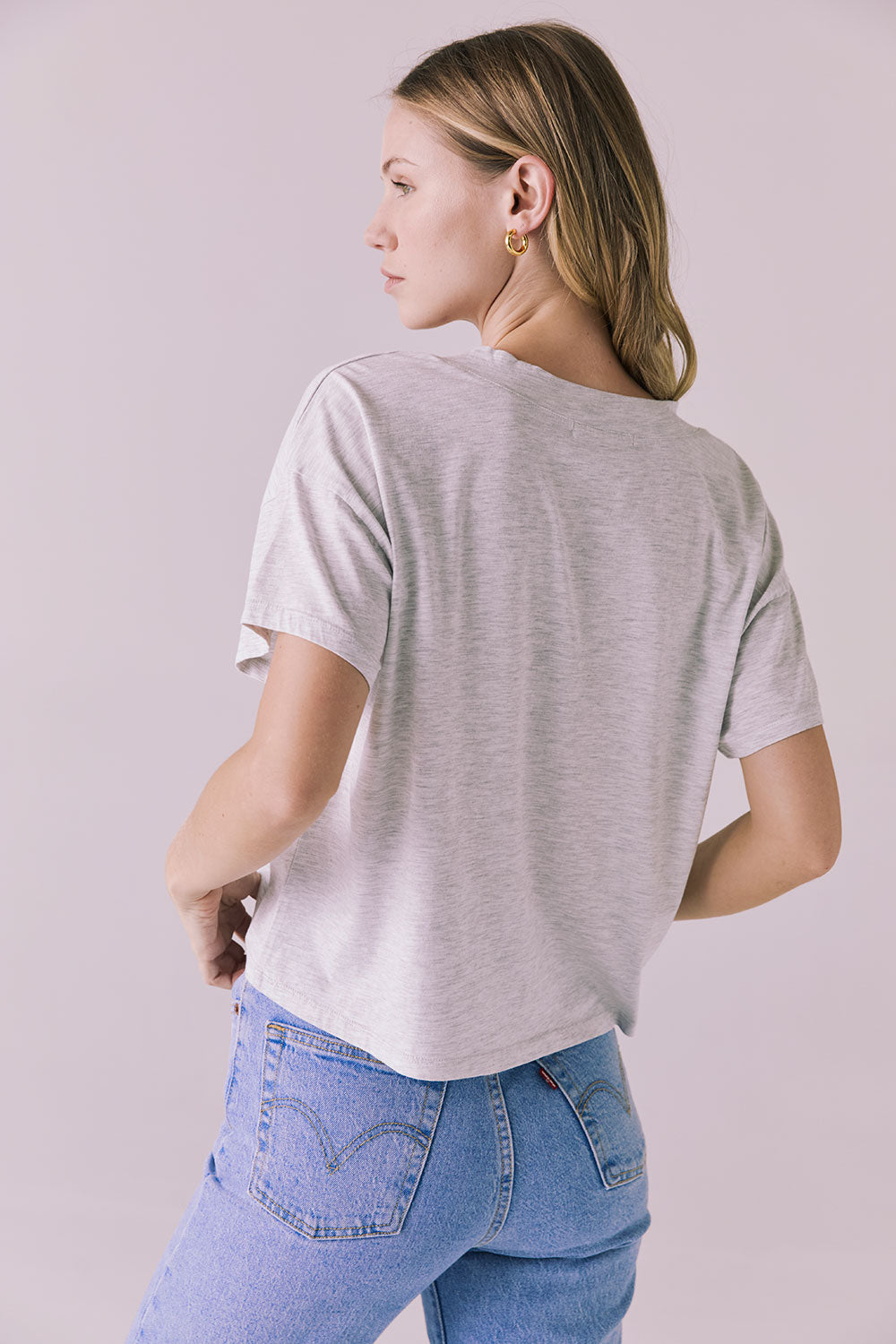 Mazzy Light Heather Grey Tee Womens chaserbrand