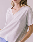 Mazzy Light Heather Grey Tee Womens chaserbrand