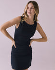 Mila Licorice Black Mini Dress Womens chaserbrand