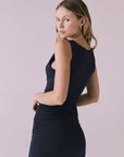 Mila Licorice Black Mini Dress Womens chaserbrand
