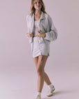 Mccartneyyy Light Heather Gray Zip Up Womens chaserbrand