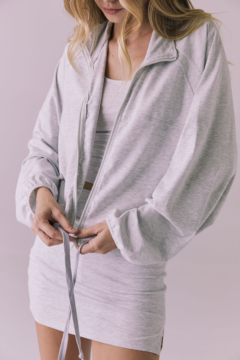 Mccartneyyy Light Heather Gray Zip Up Womens chaserbrand