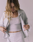 Mccartneyyy Light Heather Gray Zip Up Womens chaserbrand