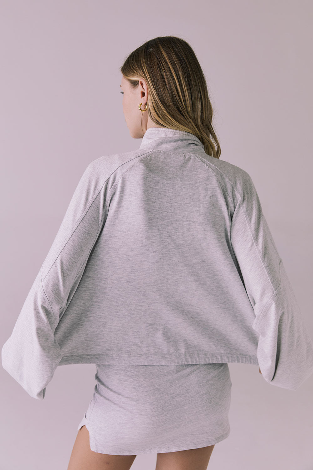 Mccartneyyy Light Heather Gray Zip Up Womens chaserbrand
