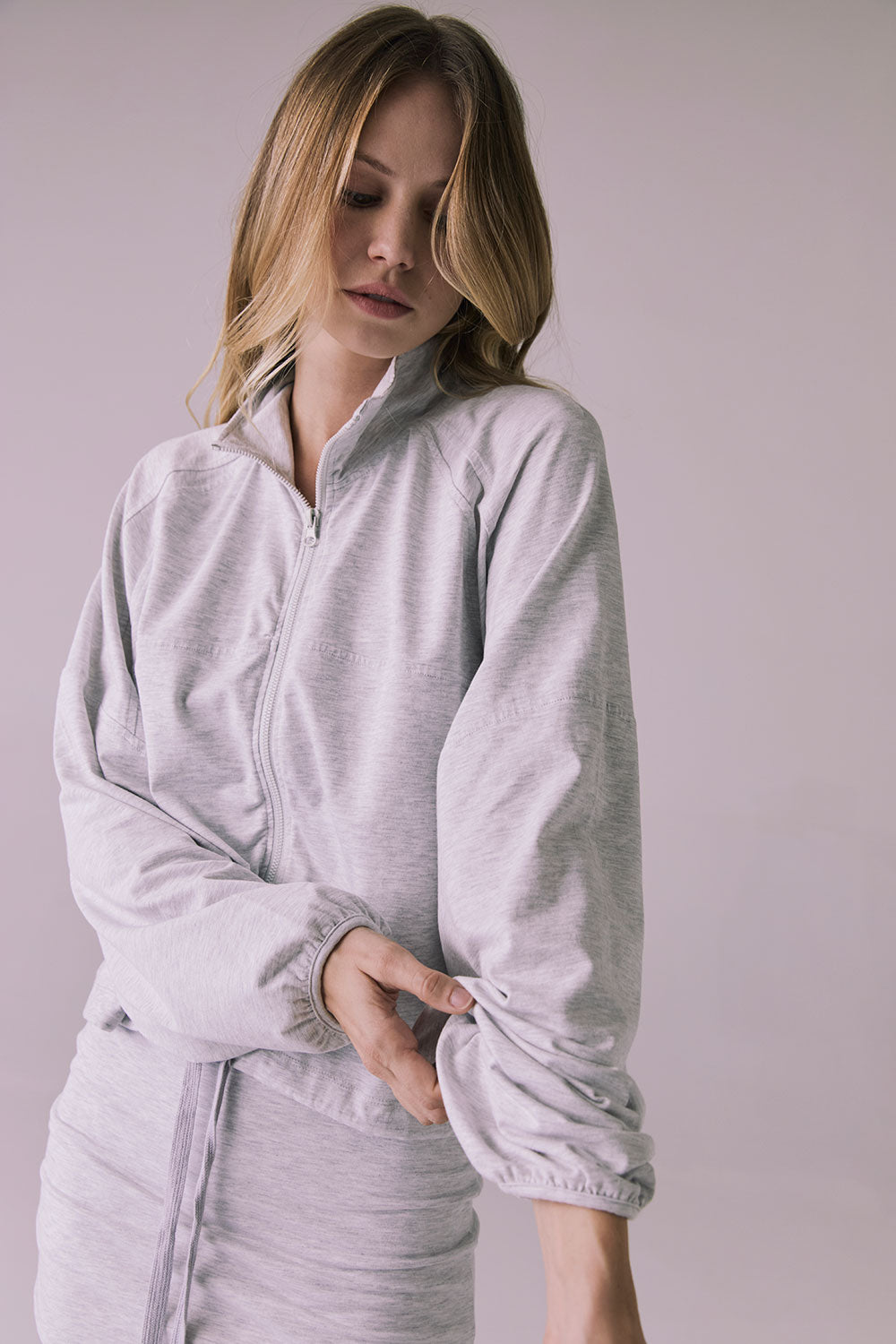 Mccartneyyy Light Heather Gray Zip Up Womens chaserbrand