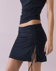 Alisha Licorice Black Mini Skirt Womens chaserbrand