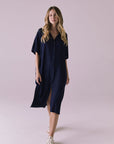 Seaside Navy Button Up Dress Womens chaserbrand