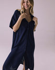 Seaside Navy Button Up Dress Womens chaserbrand