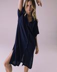Seaside Navy Button Up Dress Womens chaserbrand