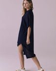 Seaside Navy Button Up Dress Womens chaserbrand