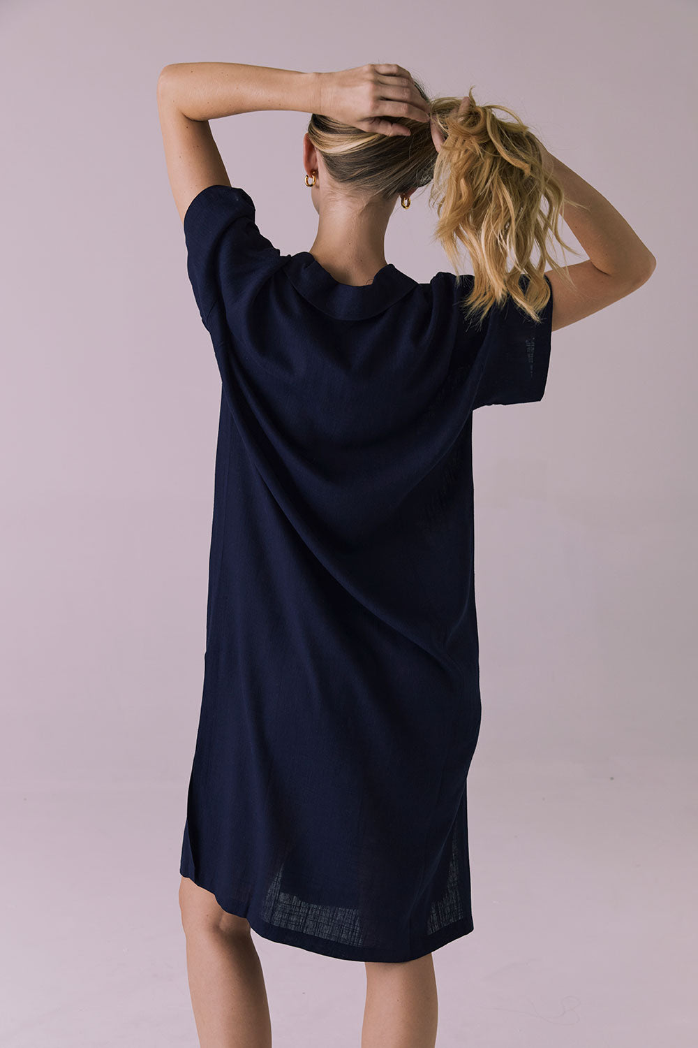 Seaside Navy Button Up Dress Womens chaserbrand