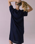 Seaside Navy Button Up Dress Womens chaserbrand