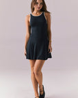 Myrina Licorice Black Mini Dress Womens chaserbrand