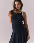 Myrina Licorice Black Mini Dress Womens chaserbrand