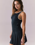 Myrina Licorice Black Mini Dress Womens chaserbrand