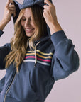 Contrast Strappings Zip Up Hoodie Womens chaserbrand