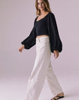 Eddy Licorice Black Blouse Womens chaserbrand