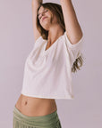 Gator Starry White V Neck Tee Womens chaserbrand