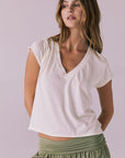 Gator Starry White V Neck Tee Womens chaserbrand