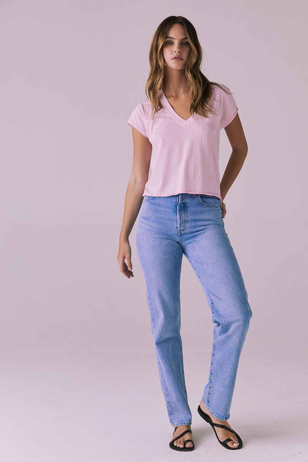 Gator V Nose Pink Neck Tee Womens chaserbrand