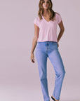 Gator V Nose Pink Neck Tee Womens chaserbrand