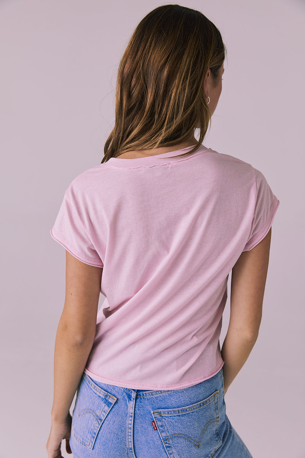 Gator V Nose Pink Neck Tee Womens chaserbrand