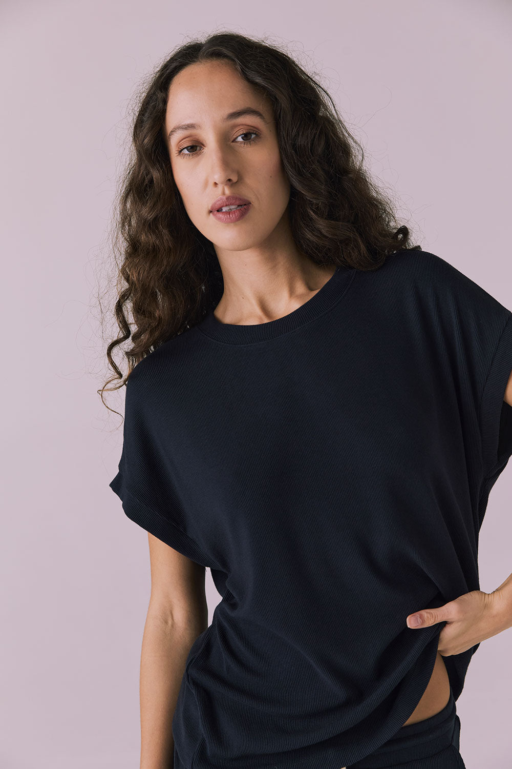 Audrey Licorice Black Tee Womens chaserbrand