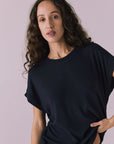 Audrey Licorice Black Tee Womens chaserbrand