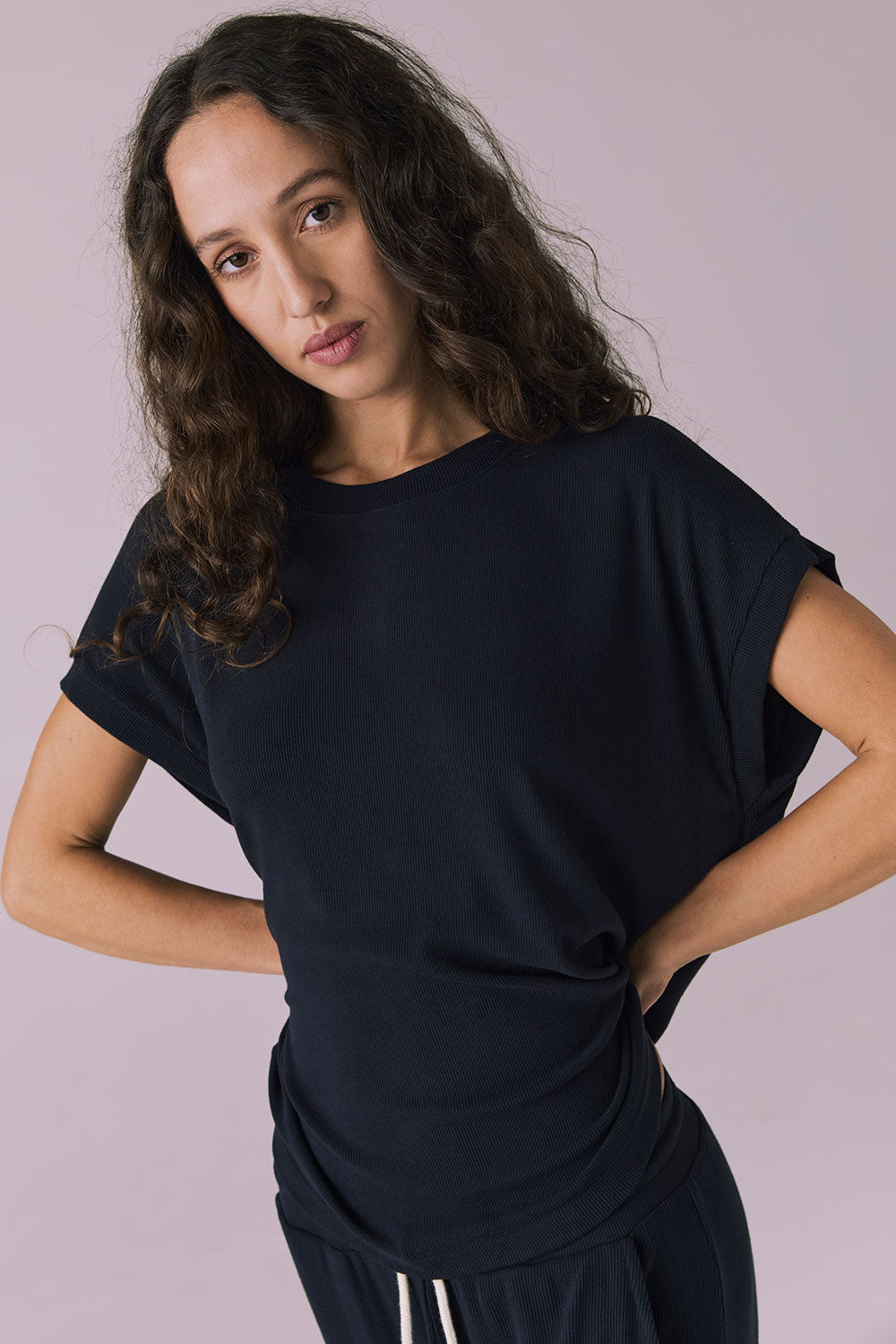Audrey Licorice Black Tee Womens chaserbrand
