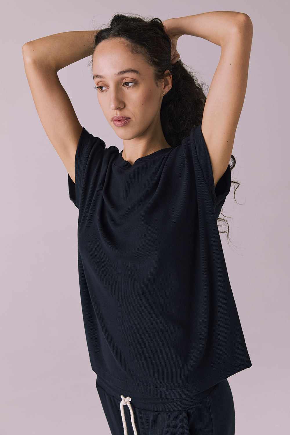Audrey Licorice Black Tee Womens chaserbrand