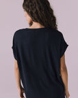Audrey Licorice Black Tee Womens chaserbrand