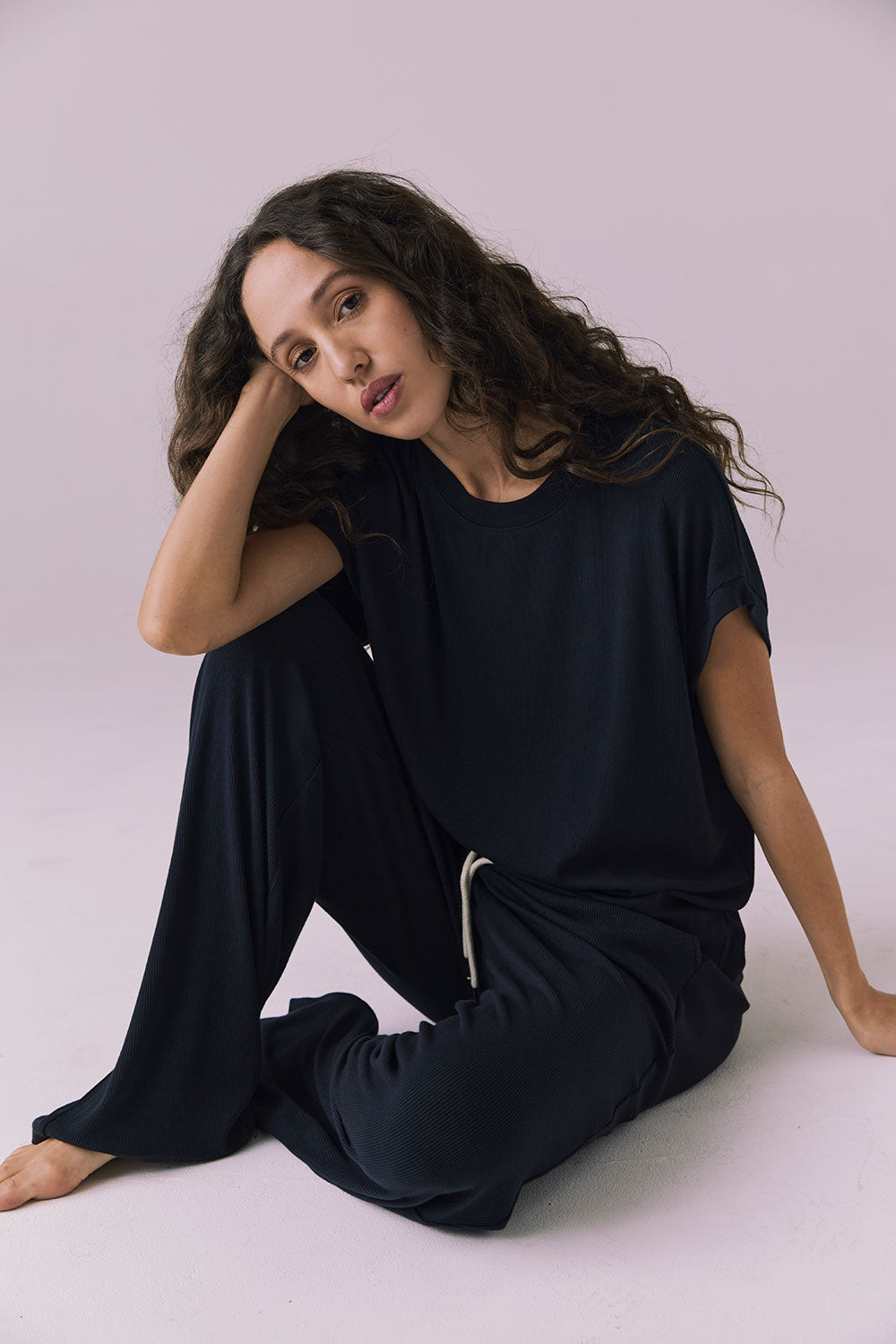 Audrey Licorice Black Tee Womens chaserbrand