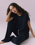 Audrey Licorice Black Tee Womens chaserbrand