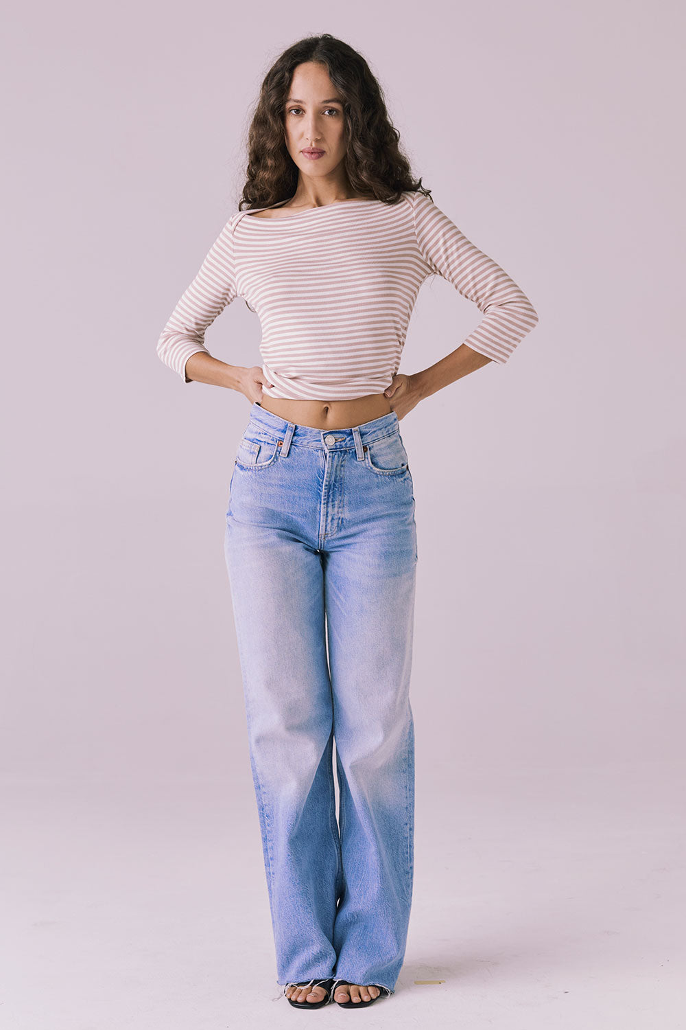 Malynne Khaki Stripe Tee Womens chaserbrand