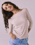 Malynne Khaki Stripe Tee Womens chaserbrand