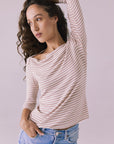Malynne Khaki Stripe Tee Womens chaserbrand