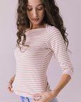 Malynne Khaki Stripe Tee Womens chaserbrand