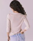 Malynne Khaki Stripe Tee Womens chaserbrand
