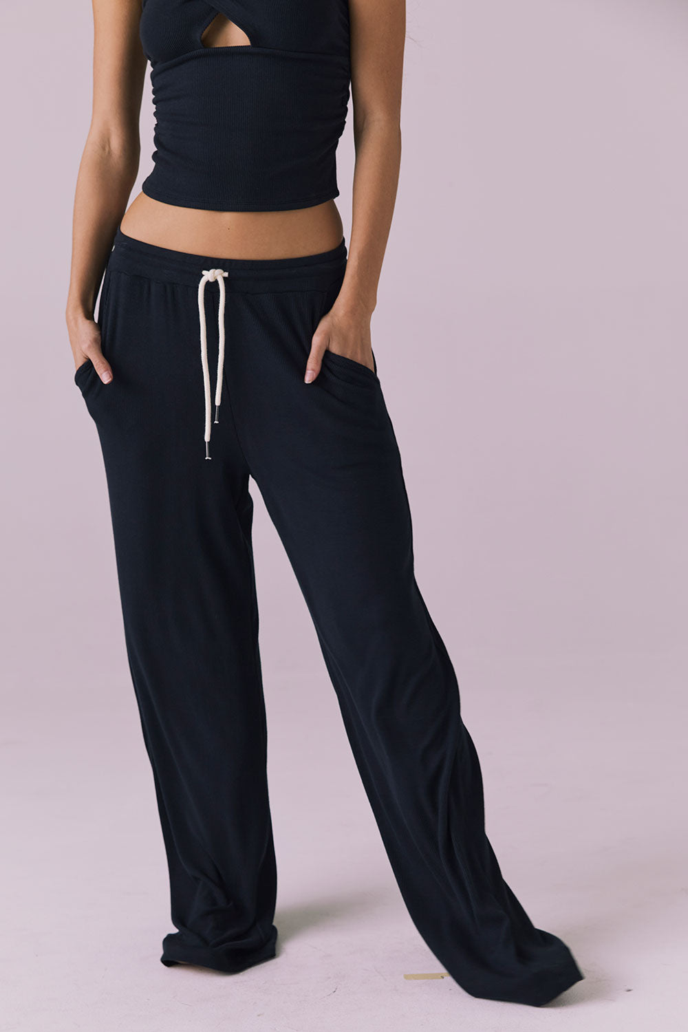 Sandyy Licorice Black Trouser Womens chaserbrand