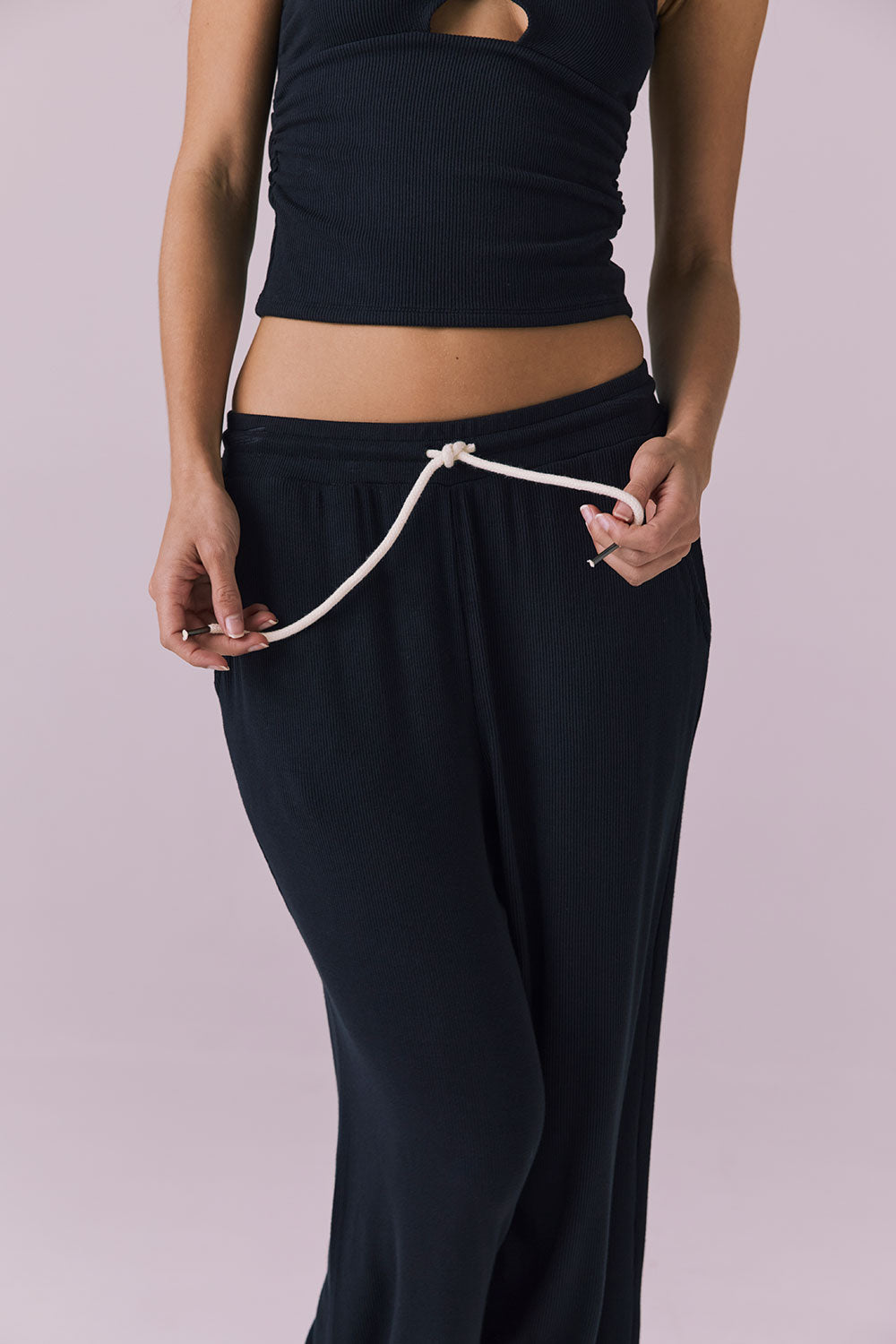 Sandyy Licorice Black Trouser Womens chaserbrand