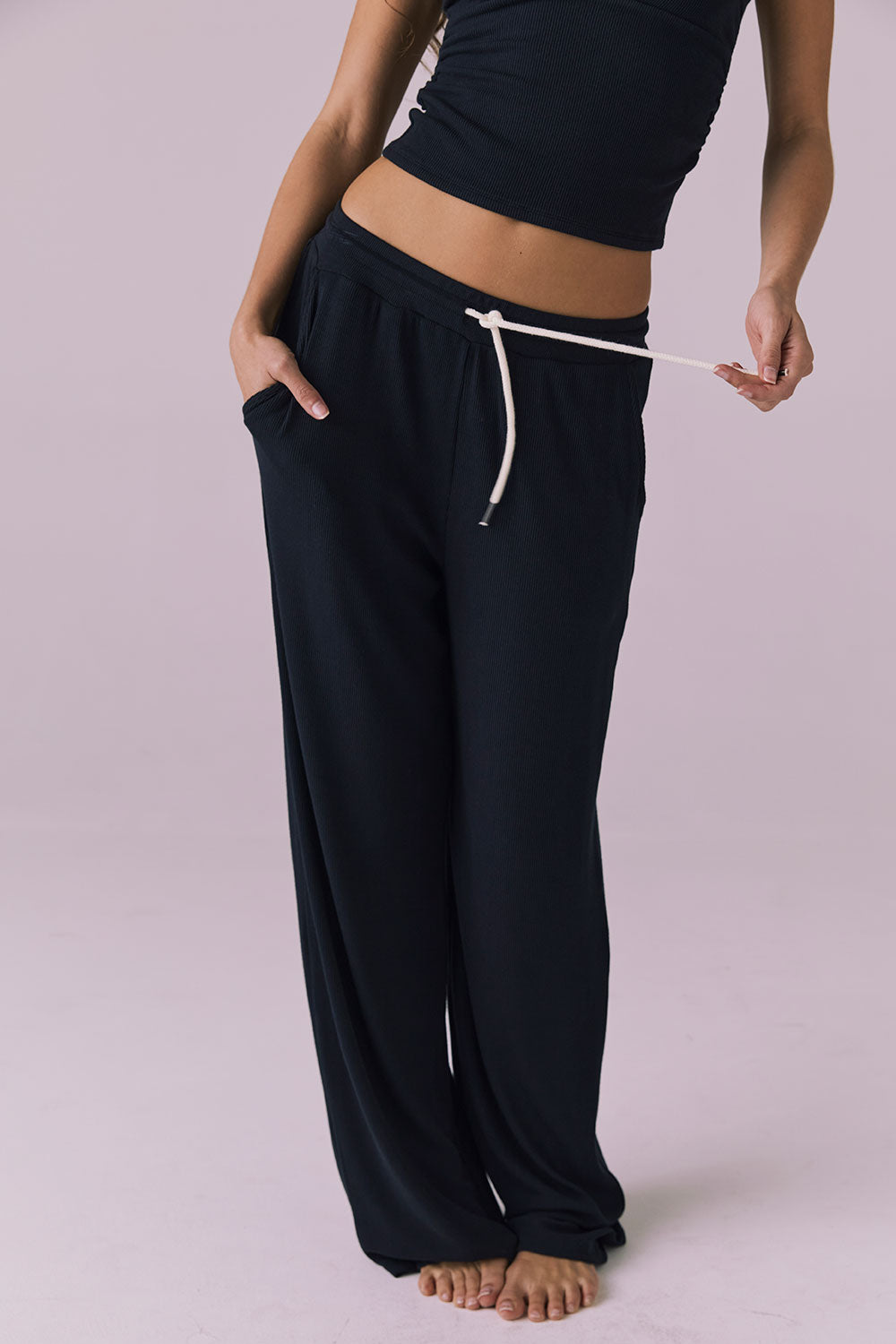 Sandyy Licorice Black Trouser Womens chaserbrand