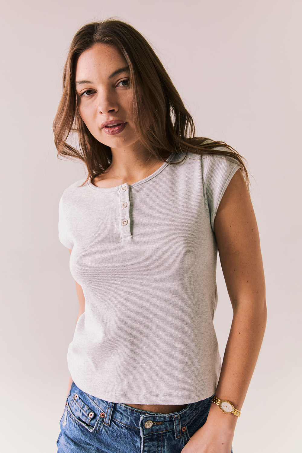 Yale Light Heather Grey Tee