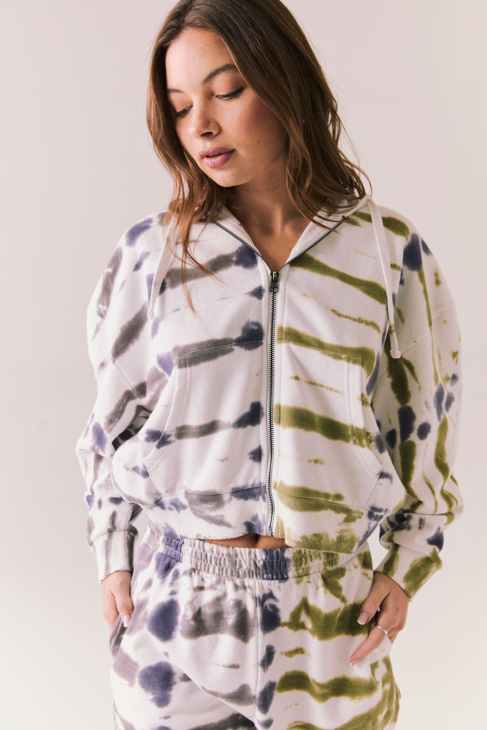 Abilene Autumn Tie Dye Zip Up Womens chaserbrand