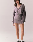 Full body view of model in fig Channel Mini Dress