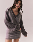 Front view of Channel Mini Dress in Fig