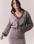Front view of Channel Mini Dress in Fig