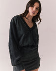 Front view of Channel Mini Dress in true black