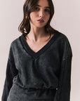 Front view of Channel Mini Dress in true black