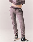 Front view of model wearing Bay Joggers in fig